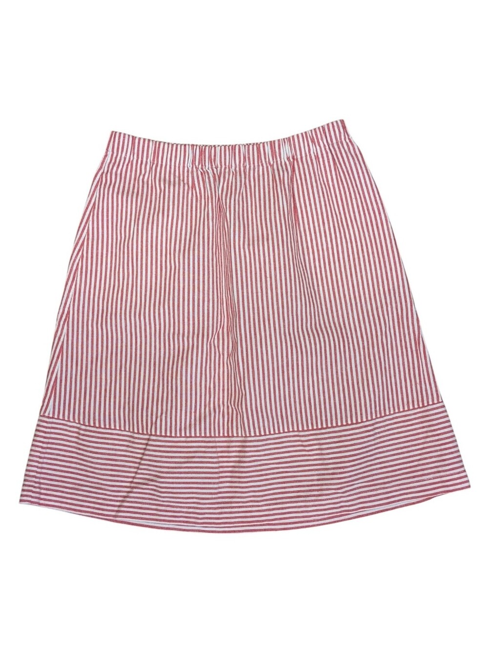 J. Crew Factory Red and White Striped A-Line Skirt